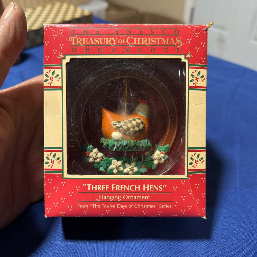 ENESCO Treasury of Christmas Ornaments Three French Hens Collectible Ornament,